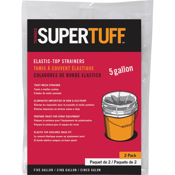 Trimaco SuperTuff Regular Mesh/Elastic Top Bag Strainers, 5 gallon, (2-Pack)