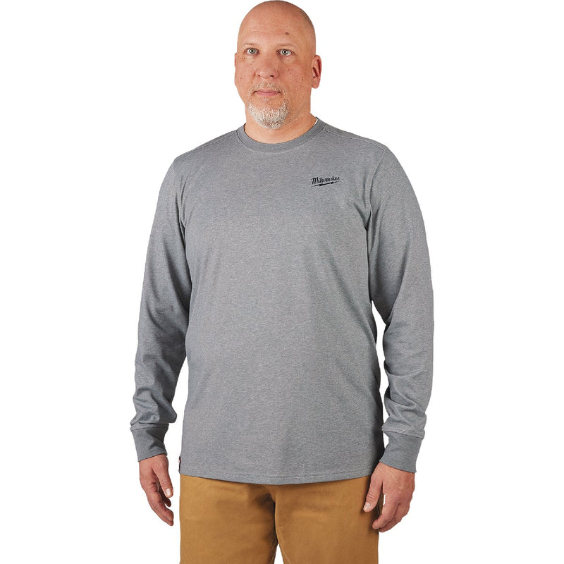 Milwaukee Large Gray Long Sleeve Unisex Hybrid Work Shirt