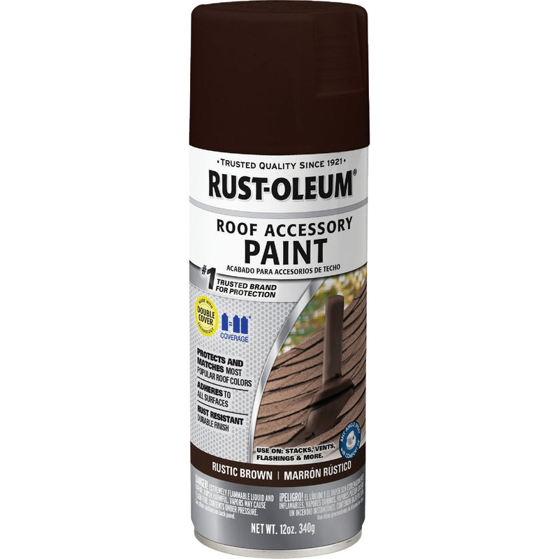 Rust-Oleum Stops Rust Roof Accessory 12 Oz. Rustic Brown Flat Anti-Rust Spray Paint