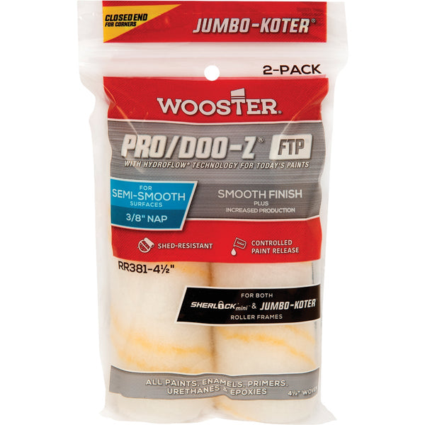 Wooster Jumbo-Koter P/D FTP 4-1/2 In. x 3/8 In. Woven Paint Roller Cover (2-Pack)