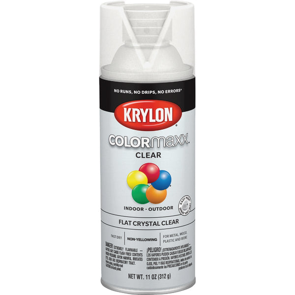 Krylon ColorMaxx 11 Oz. Flat Paint + Primer Spray Paint, Crystal Clear