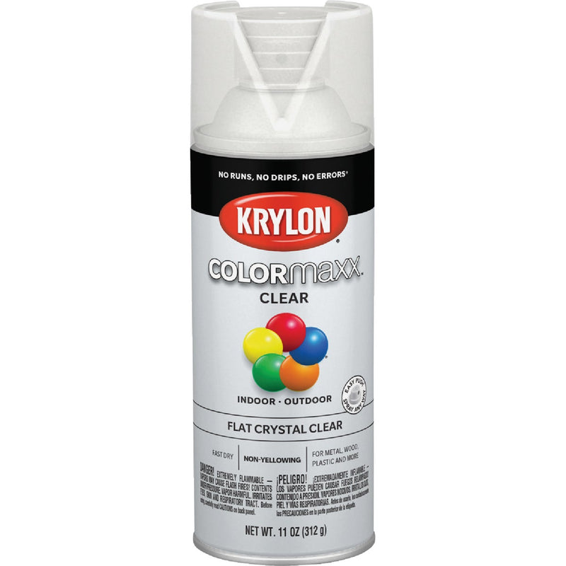 Krylon ColorMaxx 11 Oz. Flat Paint + Primer Spray Paint, Crystal Clear