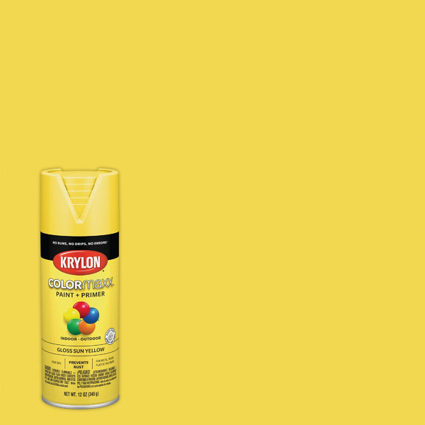 Krylon ColorMaxx 12 Oz. Gloss Spray Paint, Sun Yellow