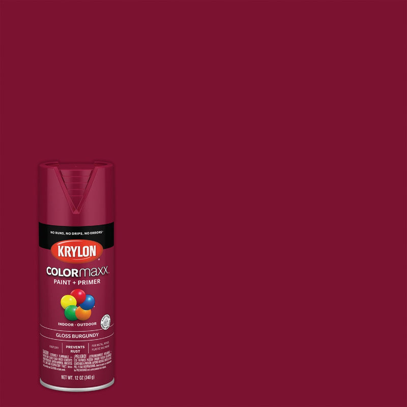 Krylon ColorMaxx12 Oz. Gloss Spray Paint, Burgundy