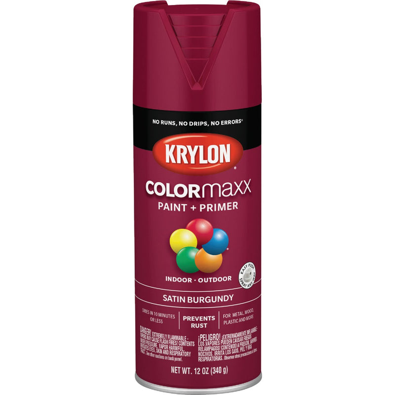 Krylon ColorMaxx 12 Oz. Satin Spray Paint, Burgundy