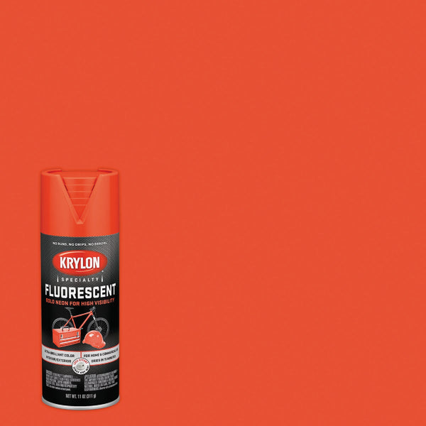 Krylon 11 Oz. Fluorescent Spray Paint, Red-Orange