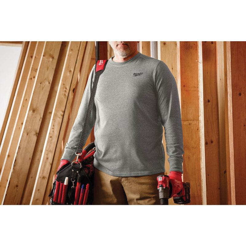 Milwaukee XL Gray Long Sleeve Unisex Hybrid Work Shirt