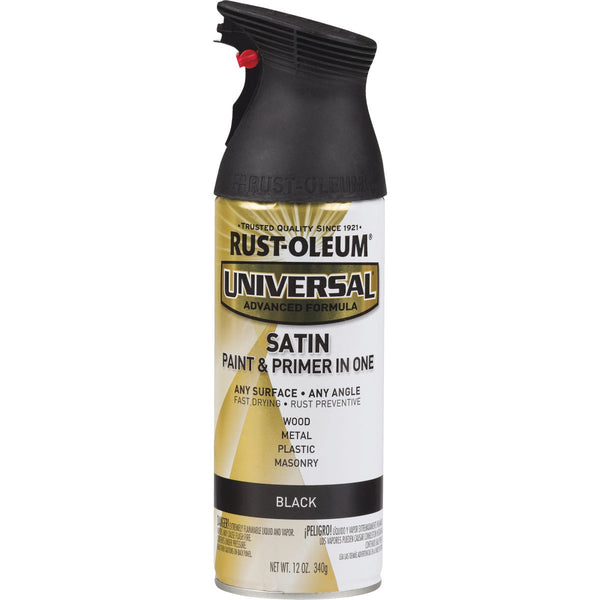 Rust-Oleum Universal 12 Oz. Satin Black Paint