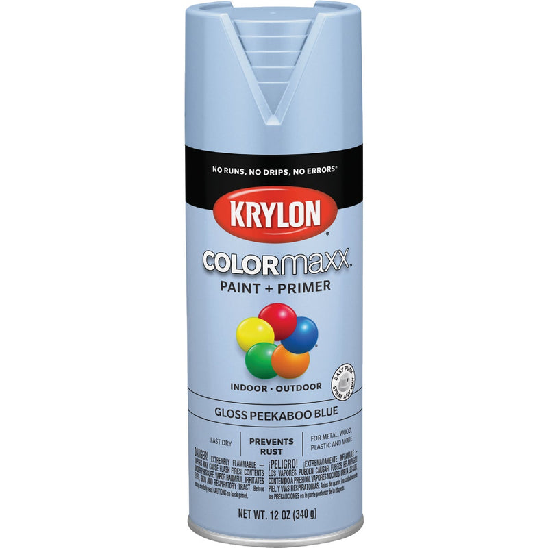 Krylon ColorMaxx 12 Oz. Gloss Spray Paint, Peekaboo Blue