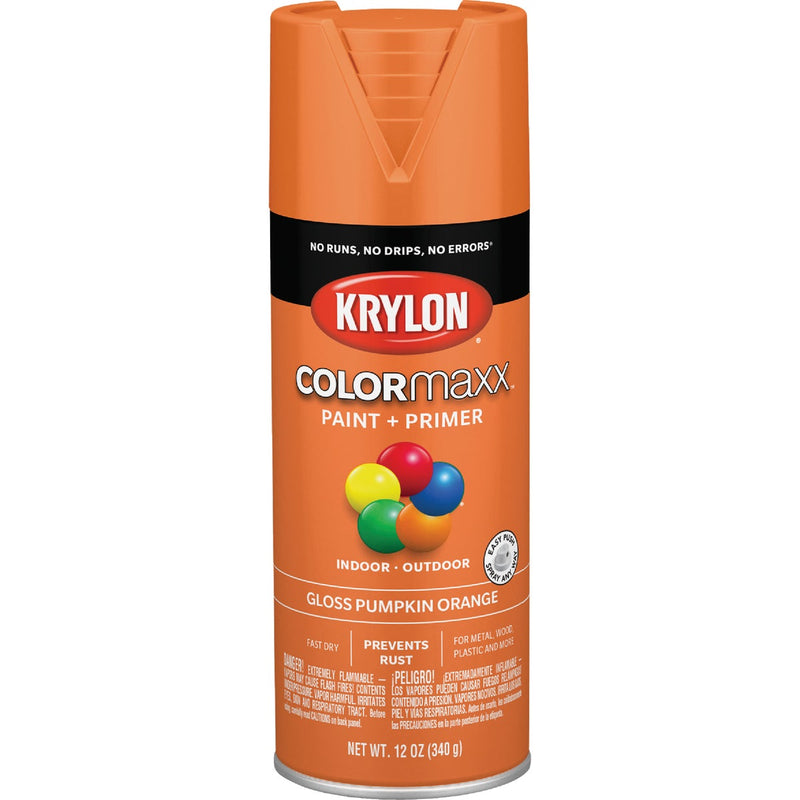 Krylon ColorMaxx 12 Oz. Gloss Spray Paint, Pumpkin Orange