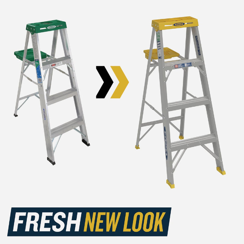 Werner 4 Ft. Aluminum Step Ladder with 225 Lb. Load Capacity Type II Ladder Rating