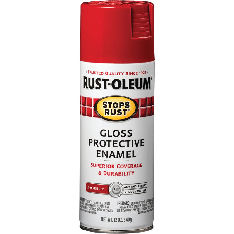 Rust-Oleum Stops Rust Sunrise Red Gloss 12 Oz. Anti-Rust Spray Paint