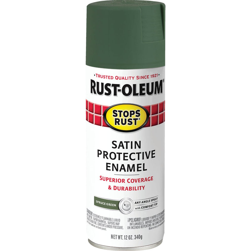 Rust-Oleum Stops Rust Decor 12 Oz. Satin Spray Paint, Spruce Green