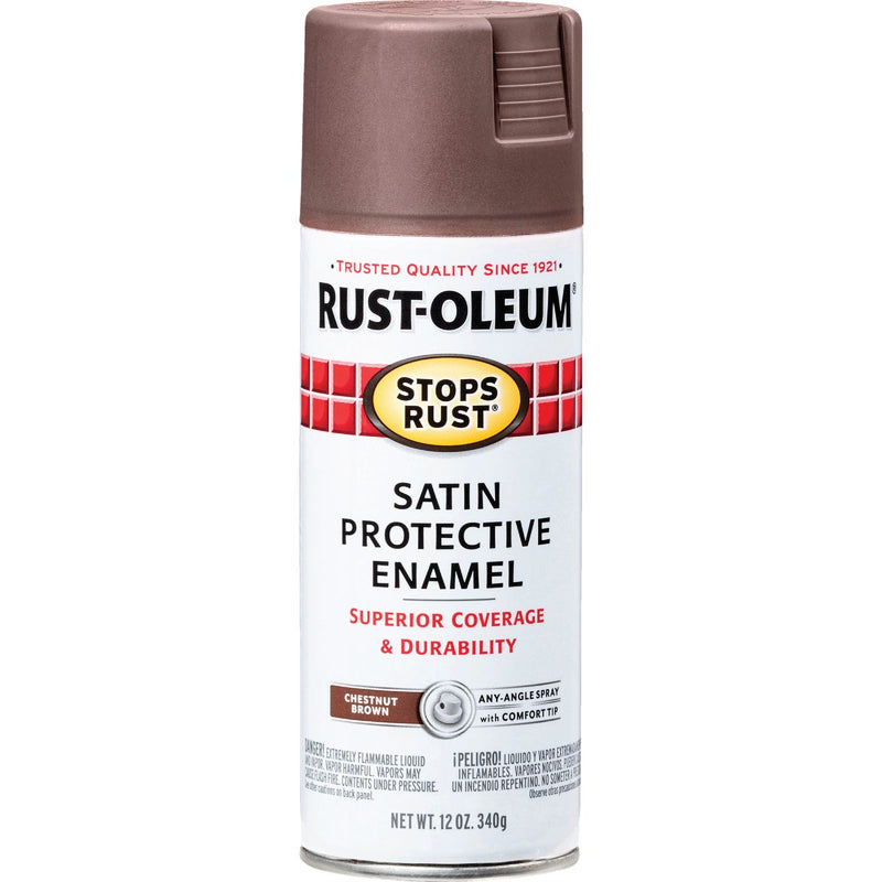 Rust-Oleum Stops Rust Decor 12 Oz. Satin Spray Paint, Chestnut Brown