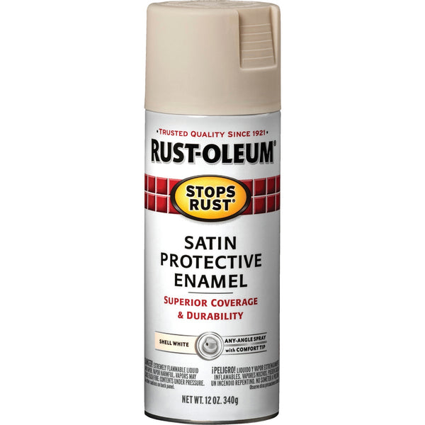 Rust-Oleum Stops Rust Decor 12 Oz. Satin Spray Paint, Shell White