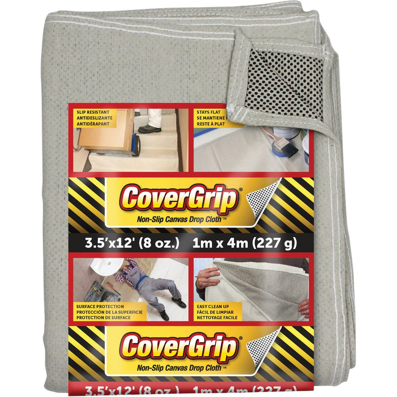 CoverGrip 3.5 Ft. x 12 Ft. 8 Oz. Non-Slip Safety Drop Cloth