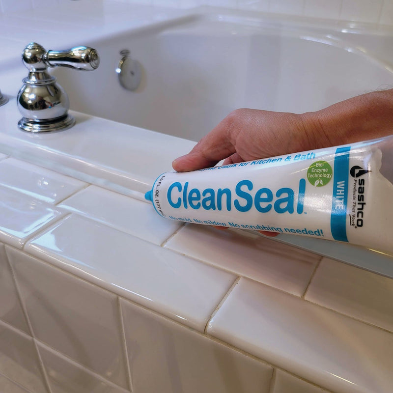 Sashco CleanSeal 6 Oz. White Active Enzyme Kitchen & Bath Caulk