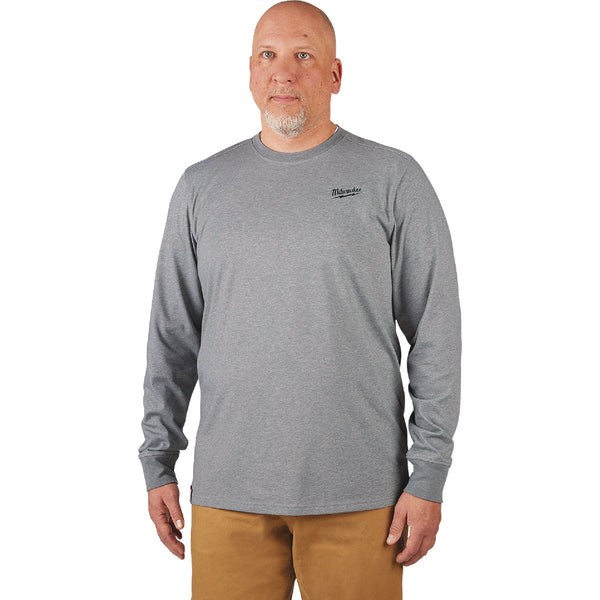 Milwaukee 2XL Gray Long Sleeve Unisex Hybrid Work Shirt
