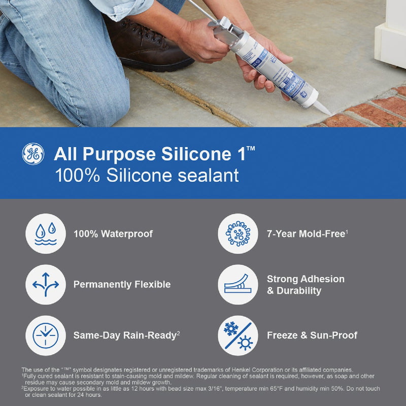 GE Window & Door All-Purpose Sealant, White, 10.1 Oz. Cartridge
