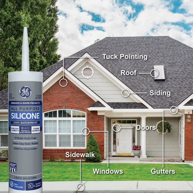 GE Window & Door All-Purpose Sealant, White, 10.1 Oz. Cartridge
