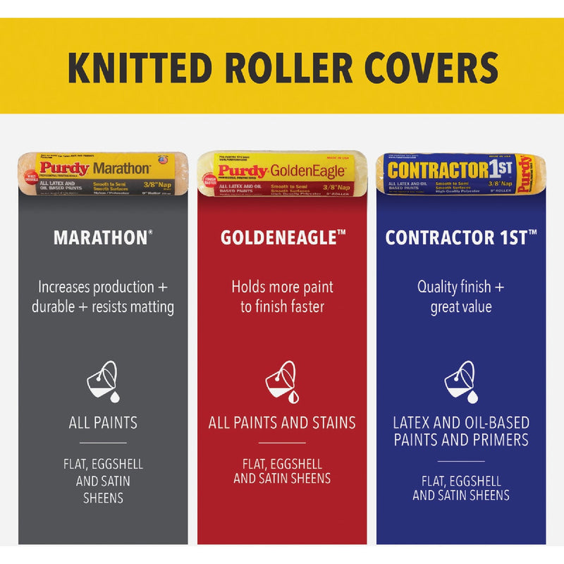 Purdy Contractor 1st 9 In. x 3/4 In. Knit Fabric Roller Cover