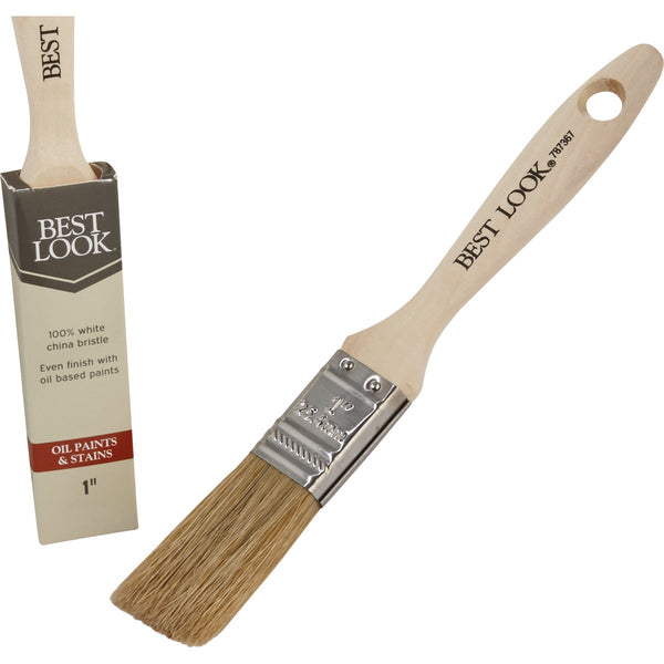 Best Look 1 In. Flat White Natural China Bristle Paint Brush