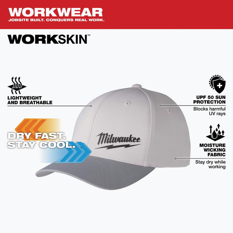 Milwaukee Workskin Gray Performance Fitted Hat, Large/XL