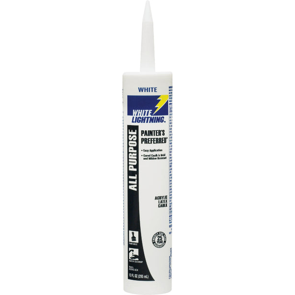 White Lightning Painter's Preferred 10 Oz. White Acrylic Latex Caulk