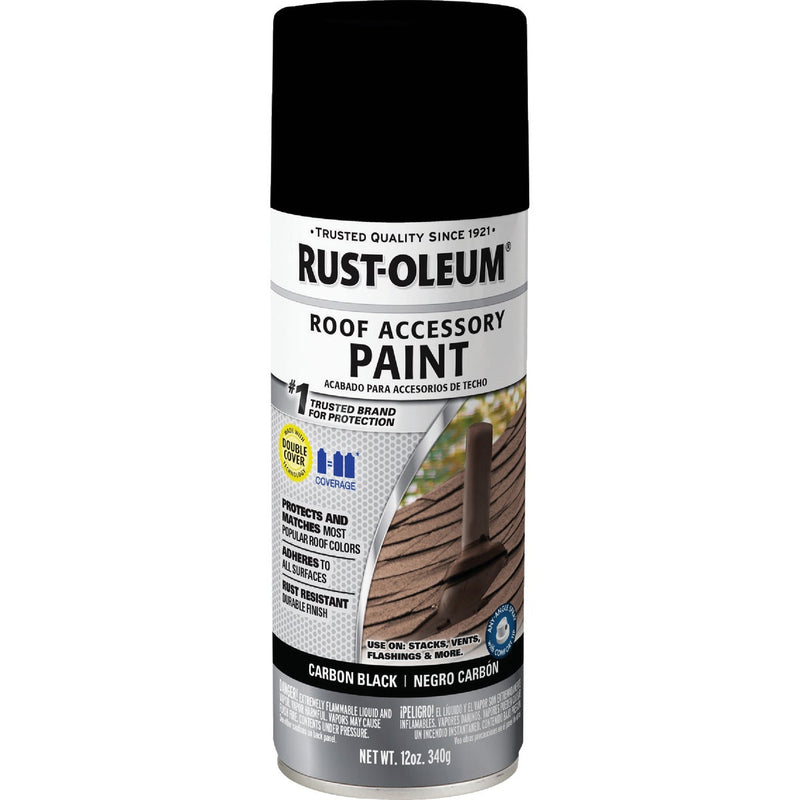 Rust-Oleum Stops Rust Roof Accessory 12 Oz. Carbon Black Flat Anti-Rust Spray Paint