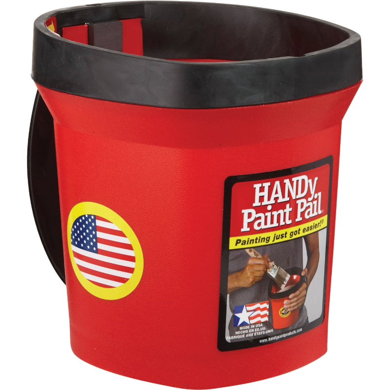 HANDy Paint Pail 1 Qt. Red Painter's Bucket w/Adjustable Strap And Magnetic Brush Holder