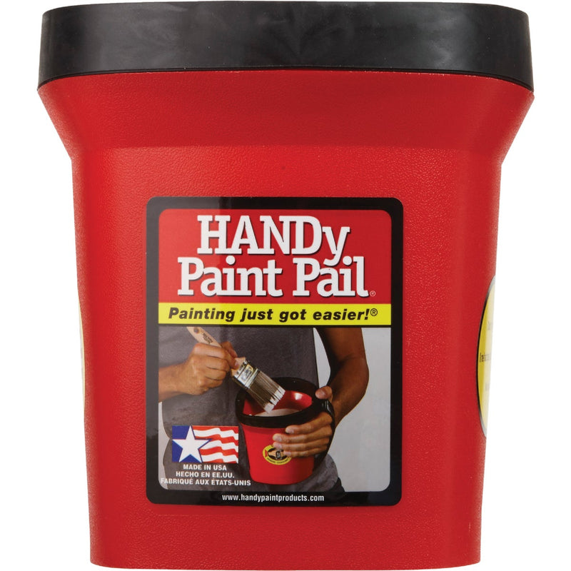 HANDy Paint Pail 1 Qt. Red Painter's Bucket w/Adjustable Strap And Magnetic Brush Holder