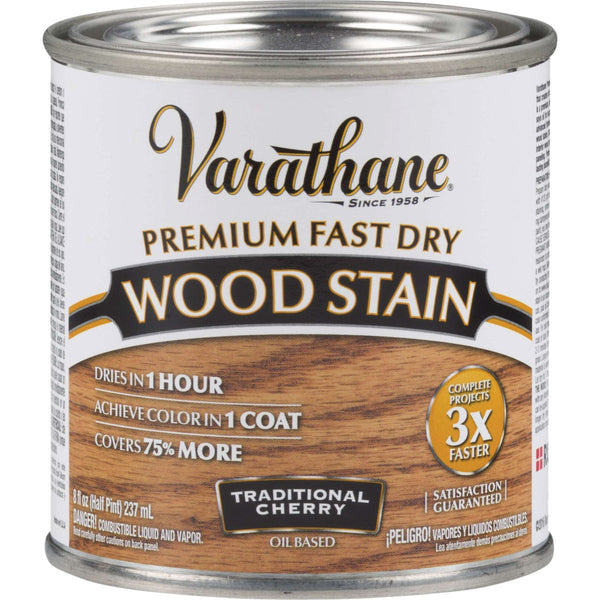 Varathane Fast Dry Traditional Cherry Urethane Modified Alkyd Interior Wood Stain, 1/2 Pt.