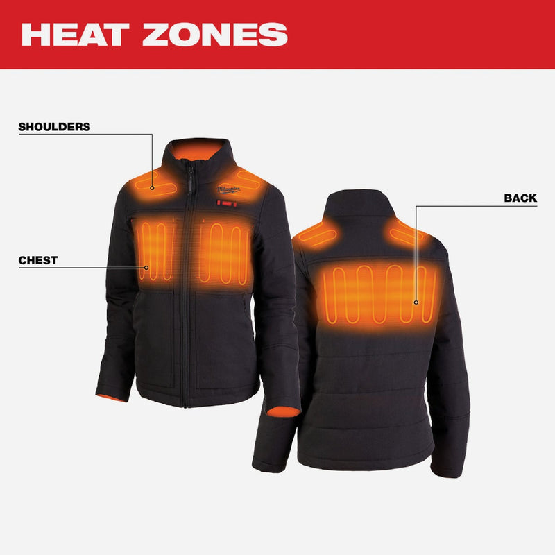 Milwaukee M12 AXIS Women's Black Cordless Heated Jacket Kit, XL