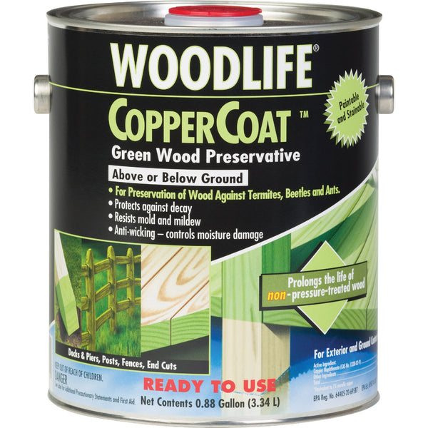 Rust-Oleum Woodlife Water-Based Coppercoat Green Wood Preservative, 1 Gal.