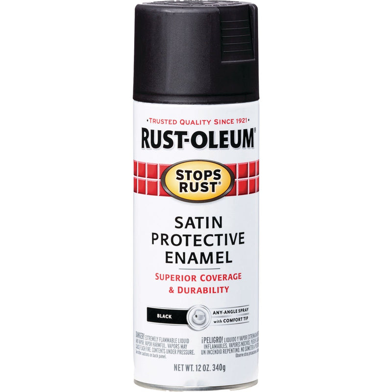 Rust-Oleum Stops Rust Decor 12 Oz. Satin Spray Paint, Black