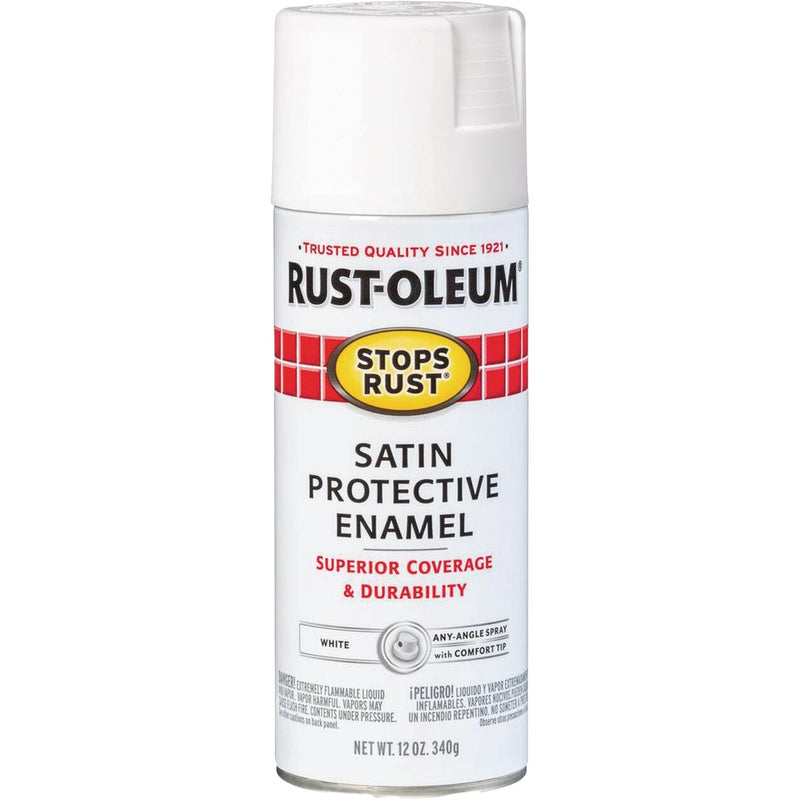 Rust-Oleum Stops Rust Decor 12 Oz. Satin Spray Paint, White