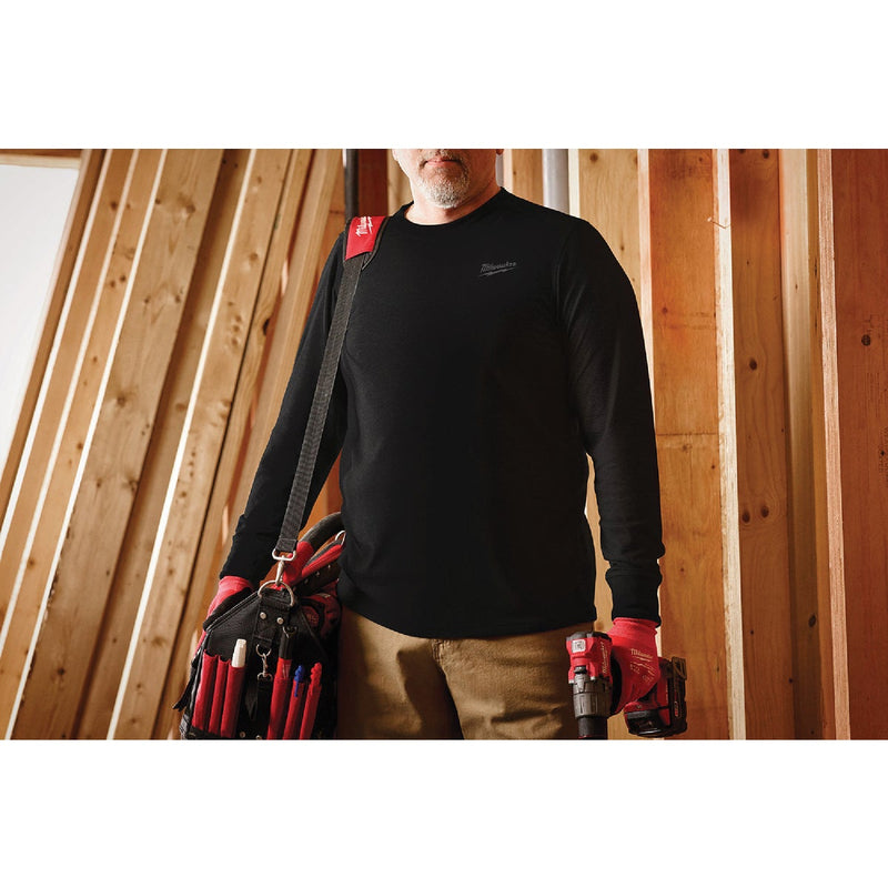 Milwaukee Large Black Long Sleeve Unisex Hybrid Work Shirt