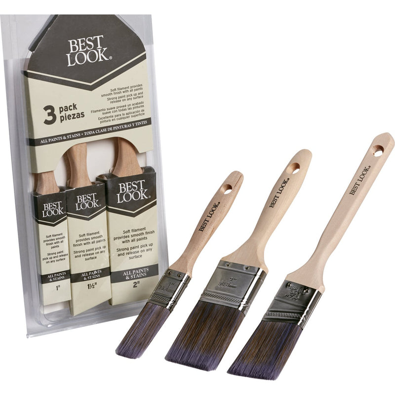 Best Look Polyester Paint Brush Set (3-Piece)