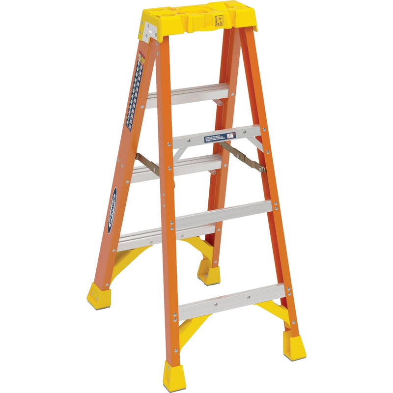 Werner 4 Ft. Fiberglass Step Ladder with 300 Lb. Load Capacity Type IA Ladder Rating