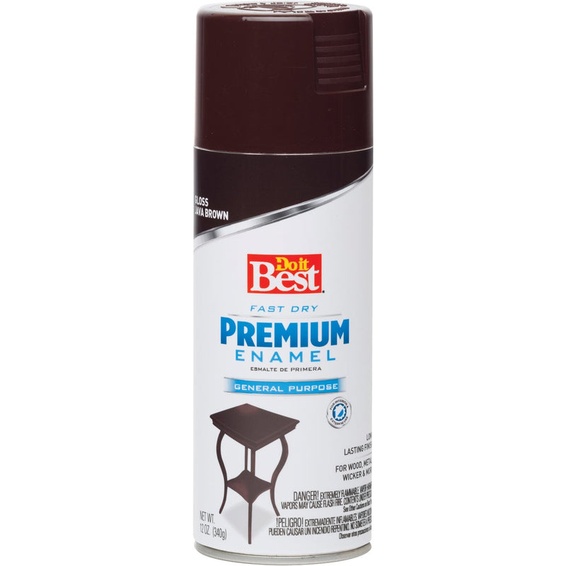 Do it Best Premium Enamel 12 Oz. Gloss Spray Paint, Java Brown