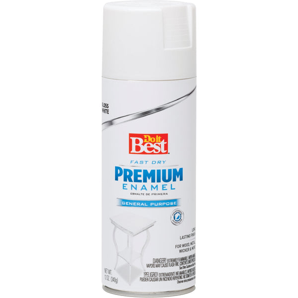 Do it Best Premium Enamel 12 Oz. Gloss Spray Paint, White