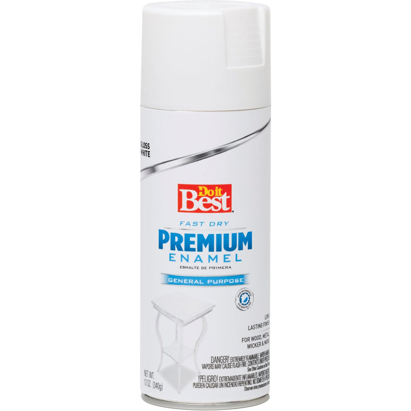 Do it Best Premium Enamel 12 Oz. Gloss Spray Paint, White