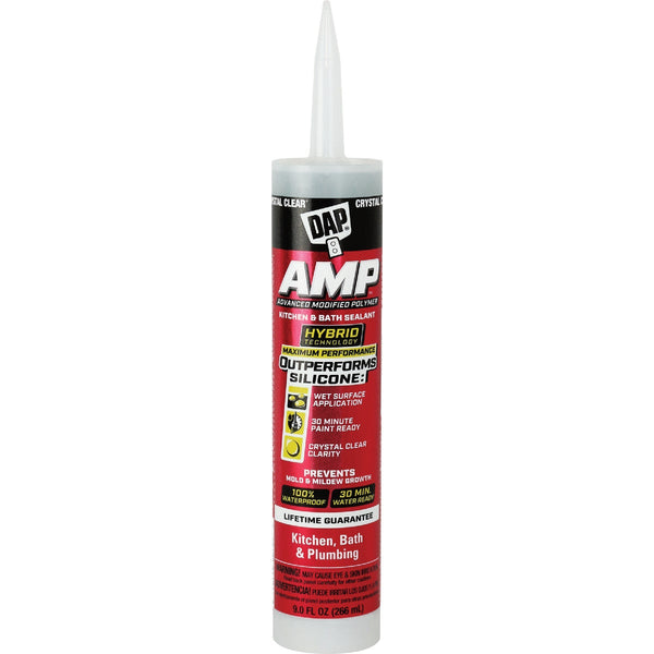 DAP AMP 9 Oz. Advanced Modified Polymer
Kitchen, Bath & Plumbing Sealant, Crystal Clear