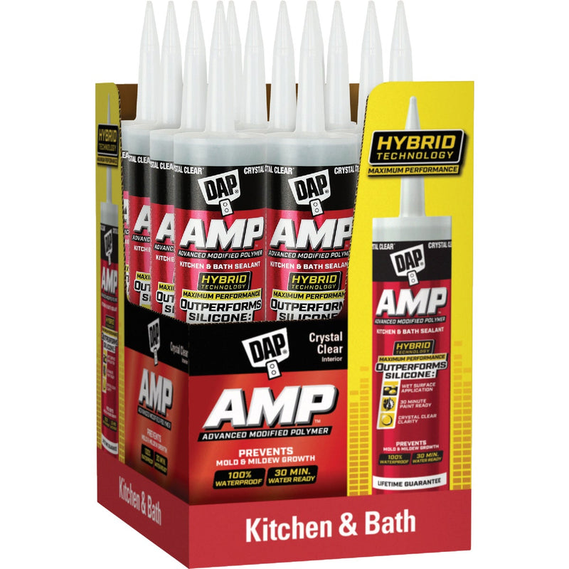 DAP AMP 9 Oz. Advanced Modified Polymer
Kitchen, Bath & Plumbing Sealant, Crystal Clear