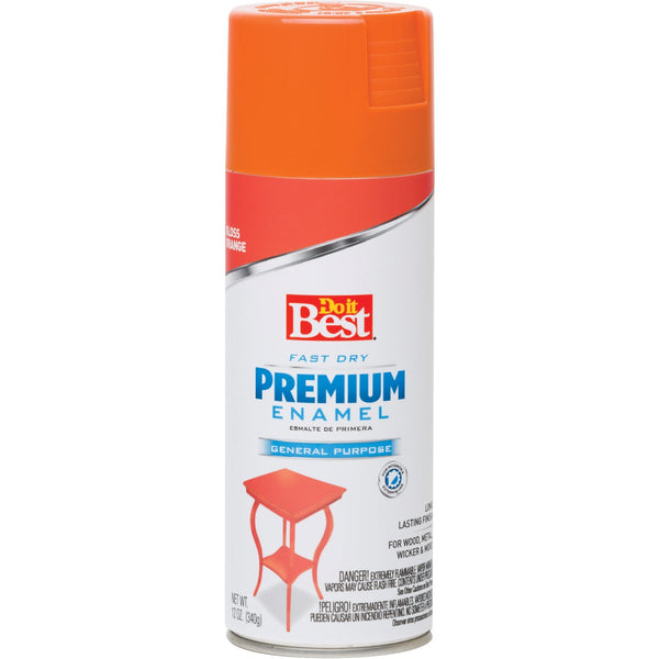 Do it Best Premium Enamel 12 Oz. Gloss Spray Paint, Orange