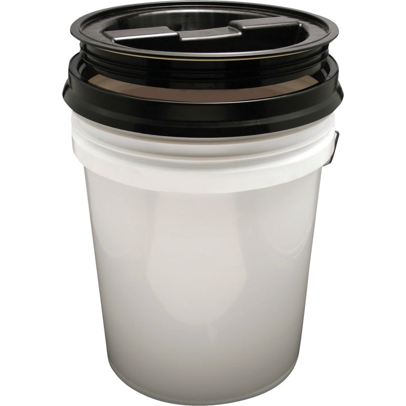 Leaktite Screw-Top Lid for 3.5 & 5 Gal. Pail, Black