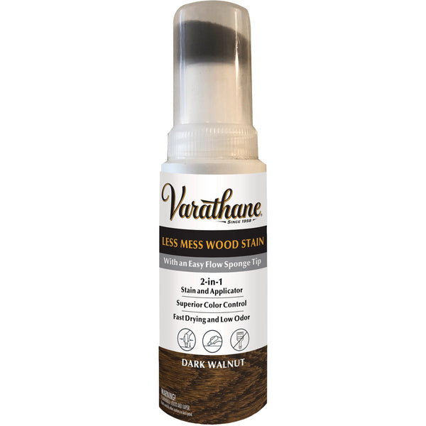 Varathane Less Mess Dark Walnut Water-Based Interior Wood Stain, 4 Oz.
