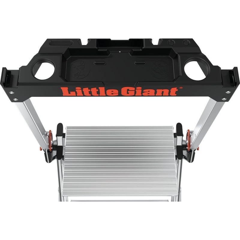 Little Giant Jumbo Step 42 In. Aluminum Step Ladder with 375 Lb. Load Capacity Type 1AA Ladder Rating