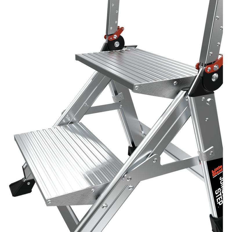 Little Giant Jumbo Step 42 In. Aluminum Step Ladder with 375 Lb. Load Capacity Type 1AA Ladder Rating