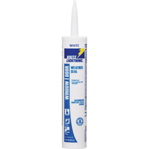 White Lightning 10 Oz. Weather Seal Window and Door Siliconized Acrylic Latex Caulk